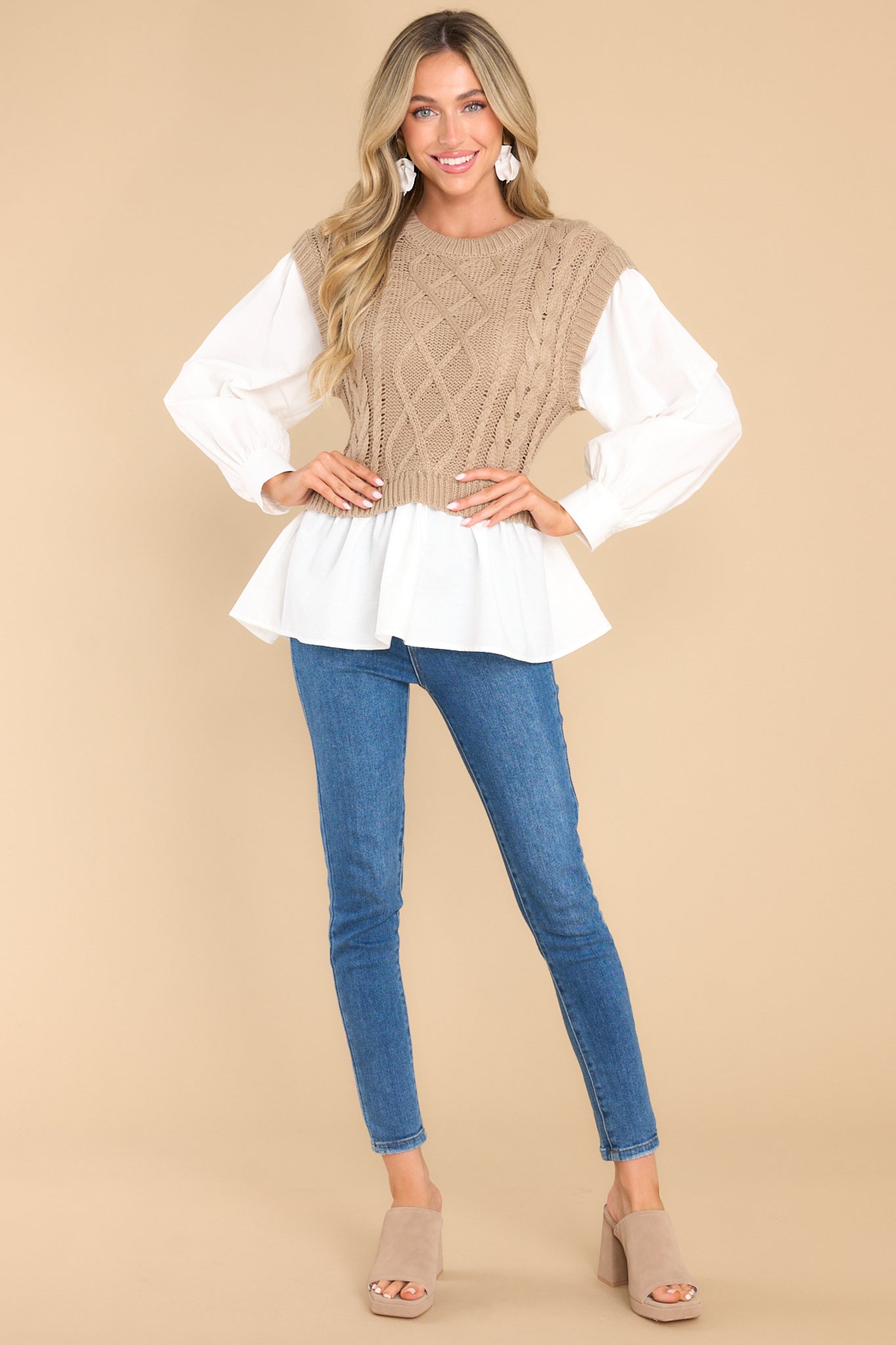 1 All That You Are Taupe Sweater at reddress.com