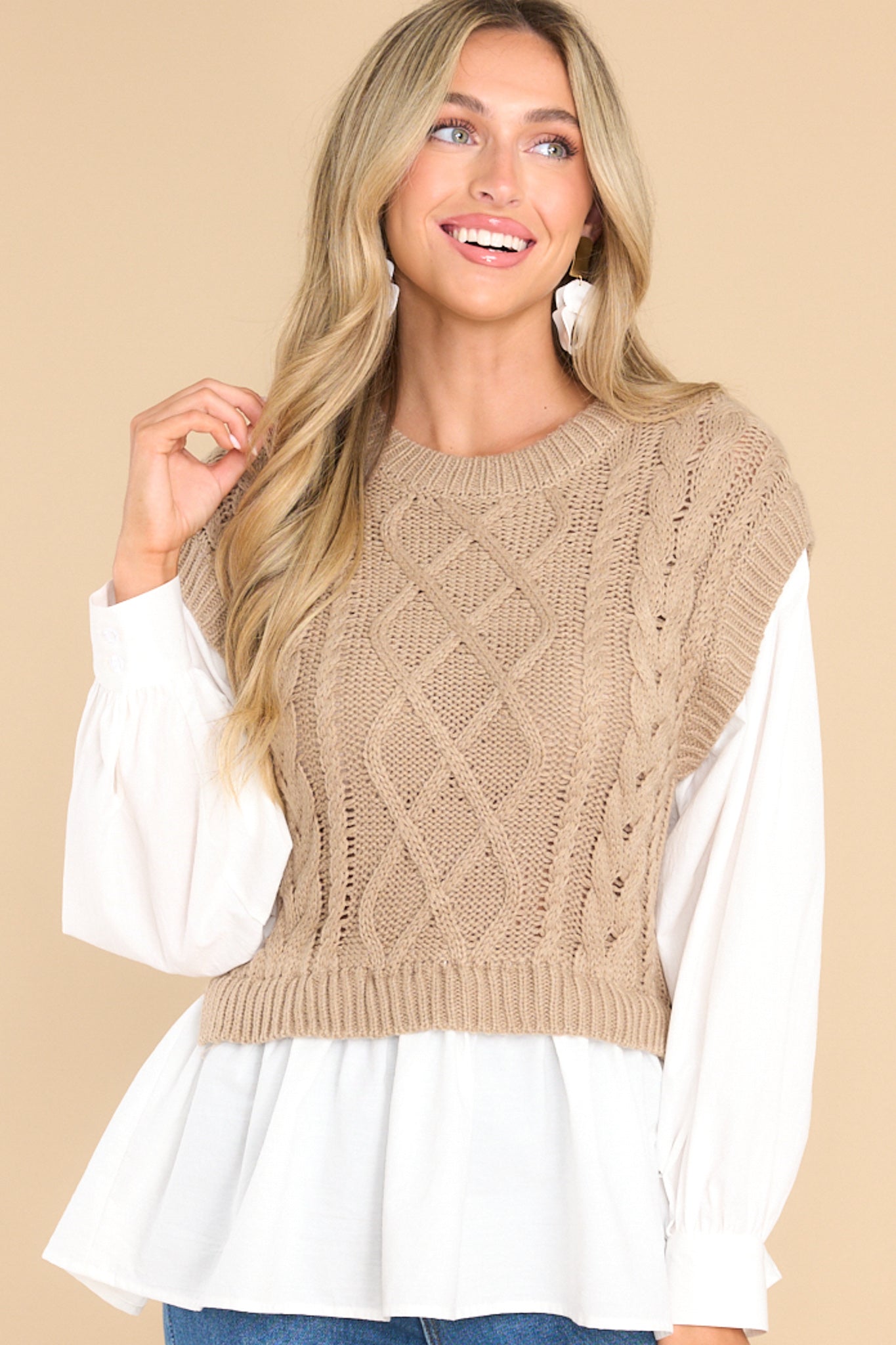 4 All That You Are Taupe Sweater at reddress.com