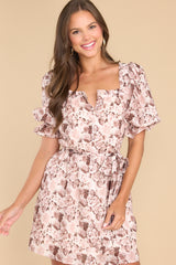 1 Call In The Morning Blush Floral Print Dress at reddress.com