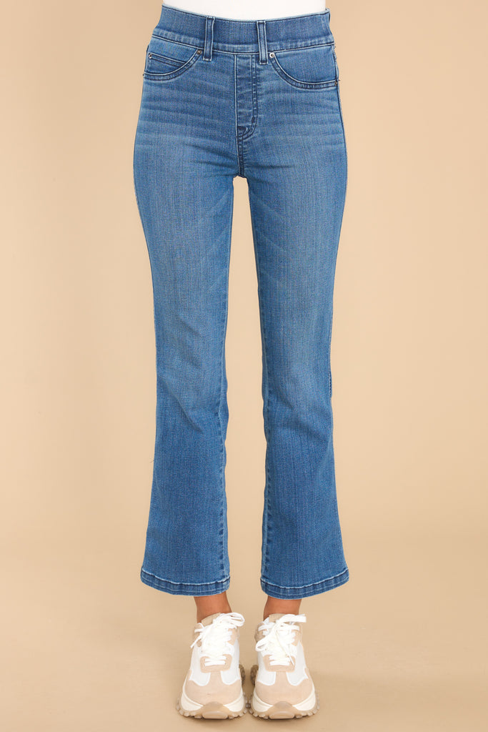Spanx Cropped Kick Flare Jeans In Vintage Indigo | Red Dress