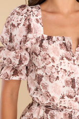 4 Call In The Morning Blush Floral Print Dress at reddress.com