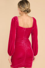 7 All The Drama Dark Fuchsia Velvet Dress at reddress.com