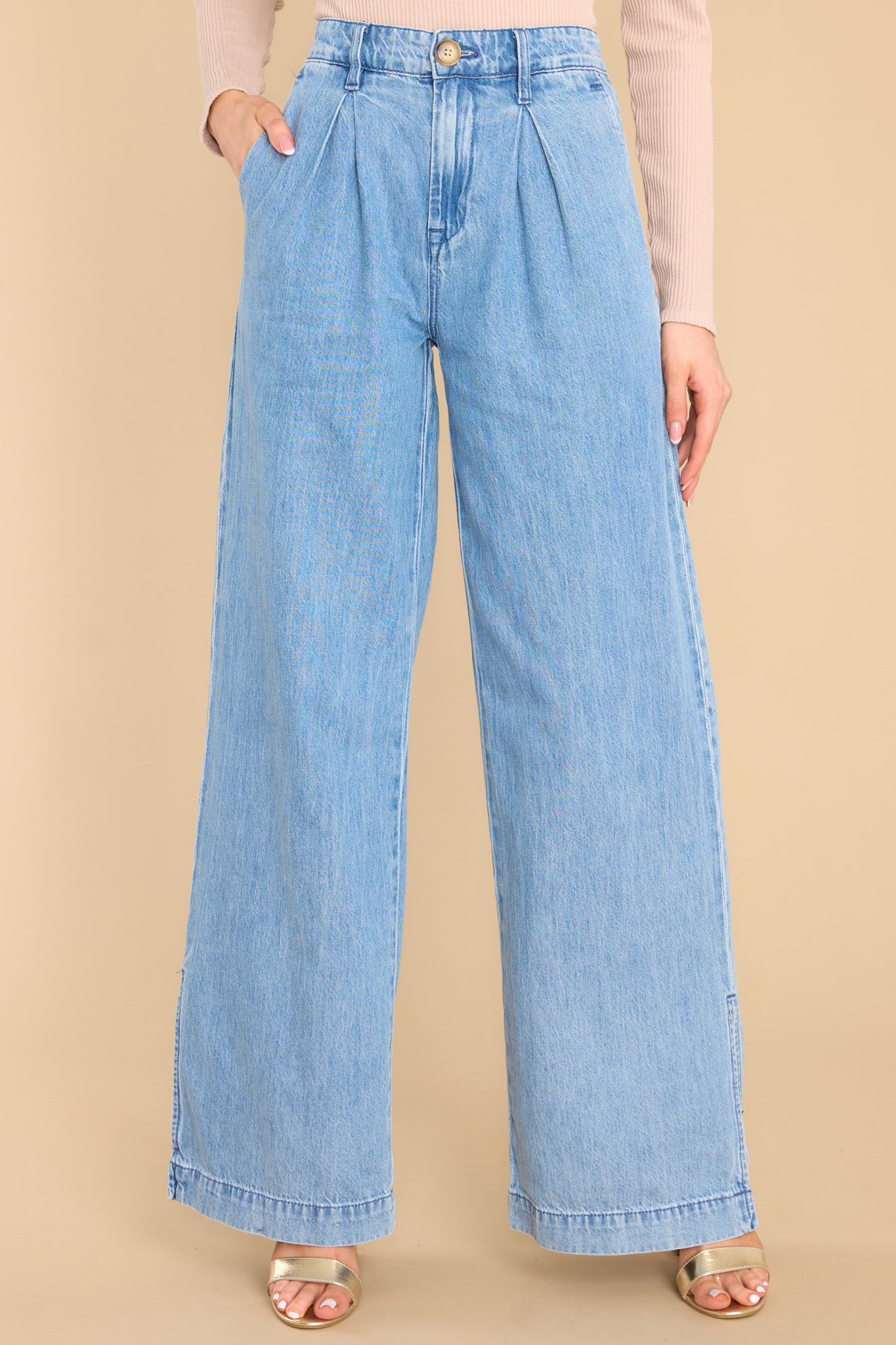 1 Seeing Clearly Chambray Pants at reddress.com