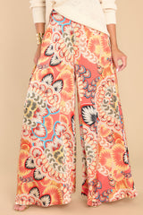 1 All For Me Spiced Coral Multi Print Pants at reddress.com