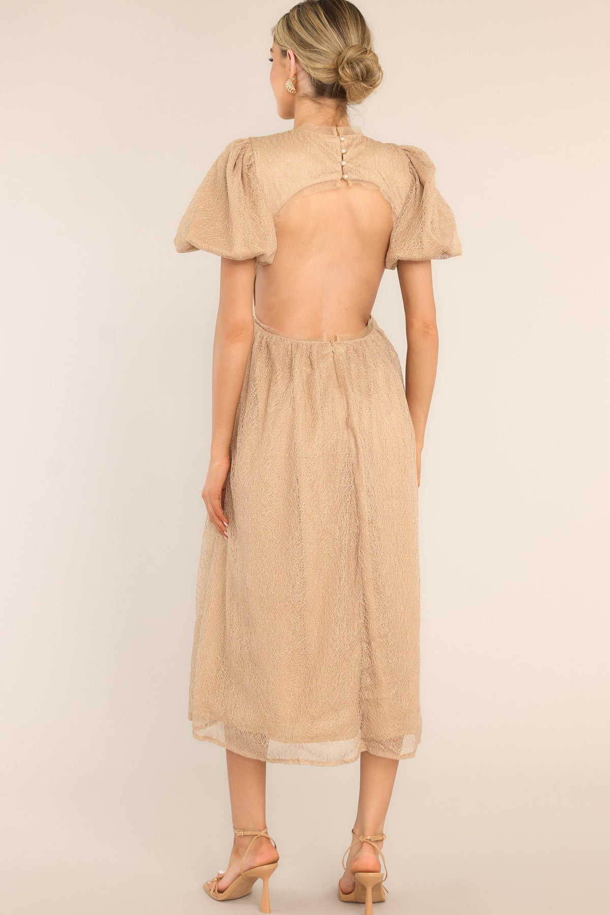 Los Cayos Black & Taupe Midi Dress