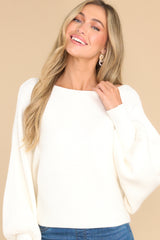 6 Straight To Business Ivory Sweater at reddress.com