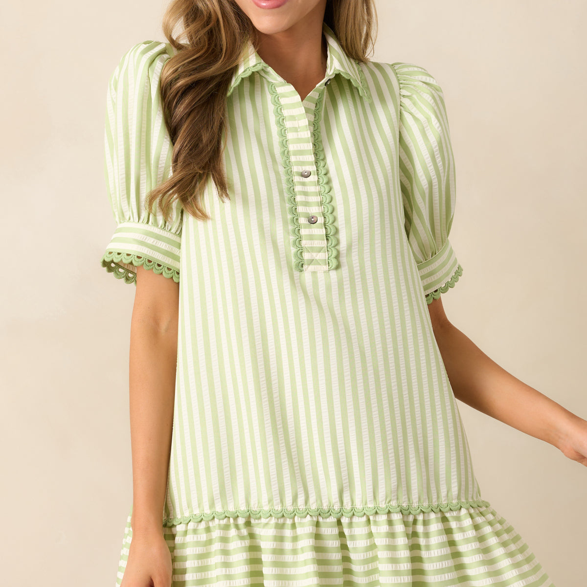 Light Green Stripe Mini Dress - All Dresses | Red Dress Light Green Stripe Mini Dress - All Dresses | Red Dress