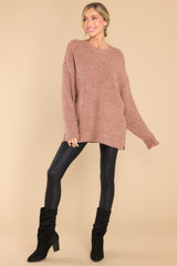 3 Perfectly Content Light Brown Sweater at reddress.com
