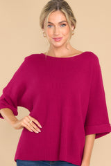 Front view of  this top that features a chunky waffle-knit material. 