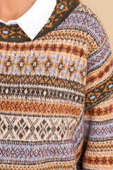 Wild Ride Light Brown Multi Sweater