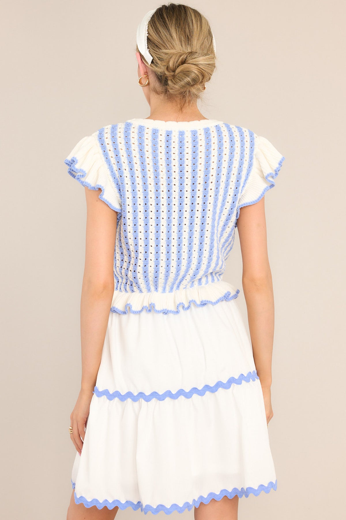 LOS ANGELES 79 DARK BLUE STRIPED SWEATER DRESS