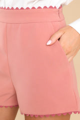 2 Figure You Out Dusty Rose Shorts at reddress.com
