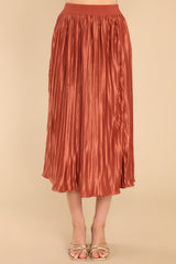 2 Try And Try Again Bronze Midi Skirt at reddress.com