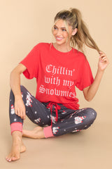 4 Chillin' With My Snowmies Red Lounge Tee at reddress.com