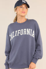 Front view of this sweatshirt that features a crew neckline and ribbed hems.