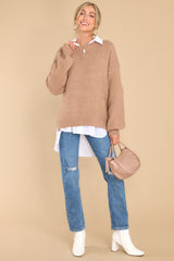 1 From Time To Time Camel Sweater at reddress.com