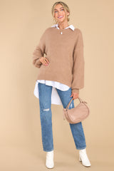 3 From Time To Time Camel Sweater at reddress.com