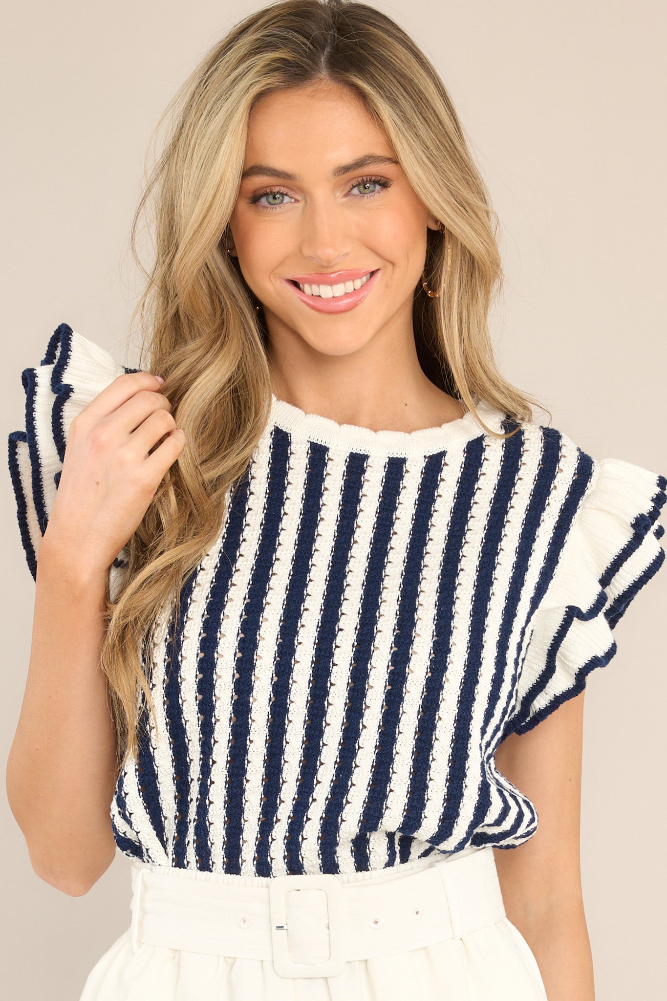 Haut Ann Taylor Petite Small – Rayures Blanc Et Bleu Marine – Neuf Avec étiquette