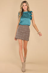5 Don't Be Typical Khaki Plaid Skirt at reddress.com