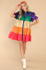 All Dolled Up Rainbow Stripe Dress