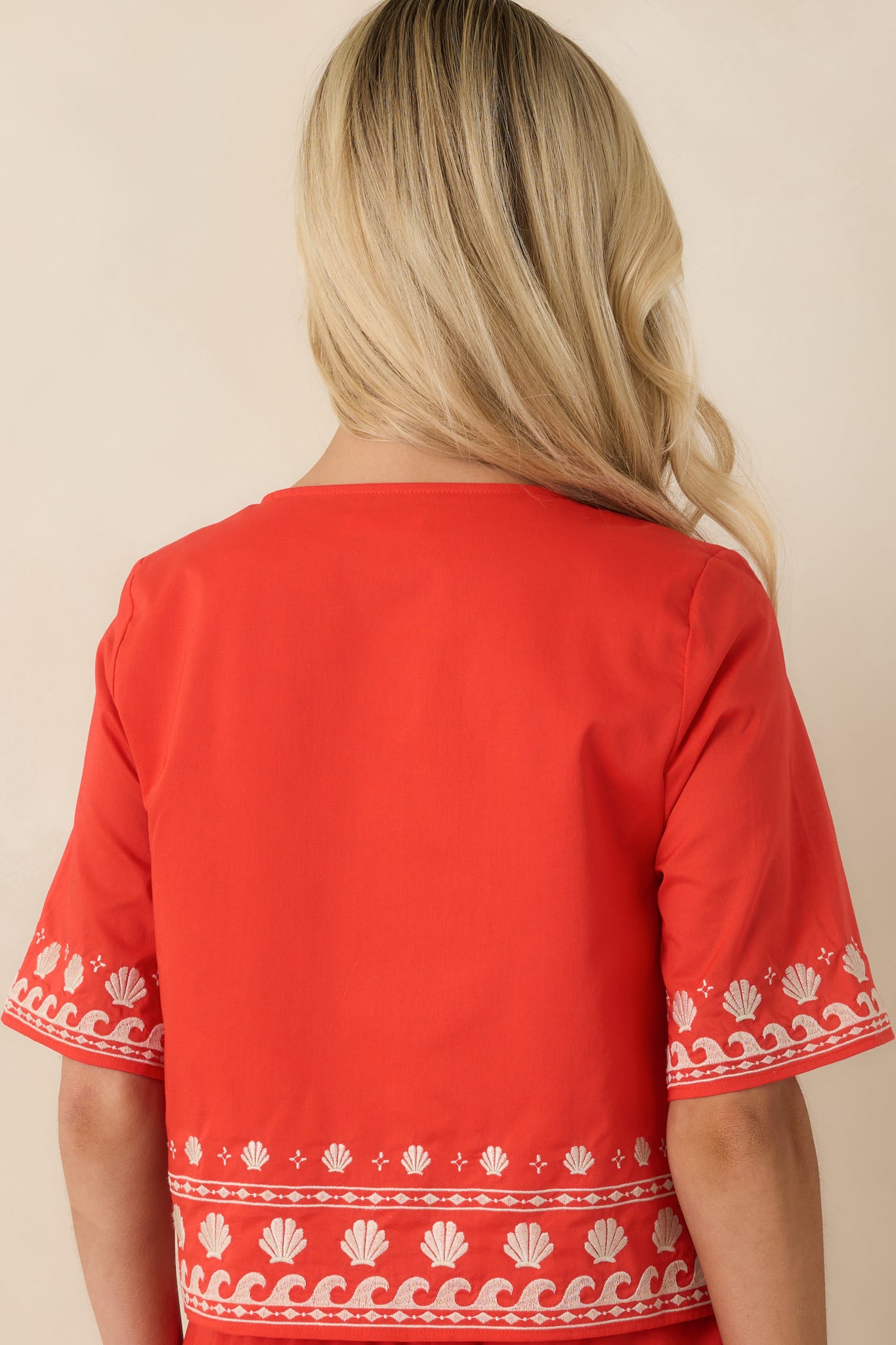 Z Supply Cast of Waves Poppy Red Cotton Cropped Top | Red Dress