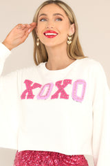 Front view of this sweatshirt that features a 