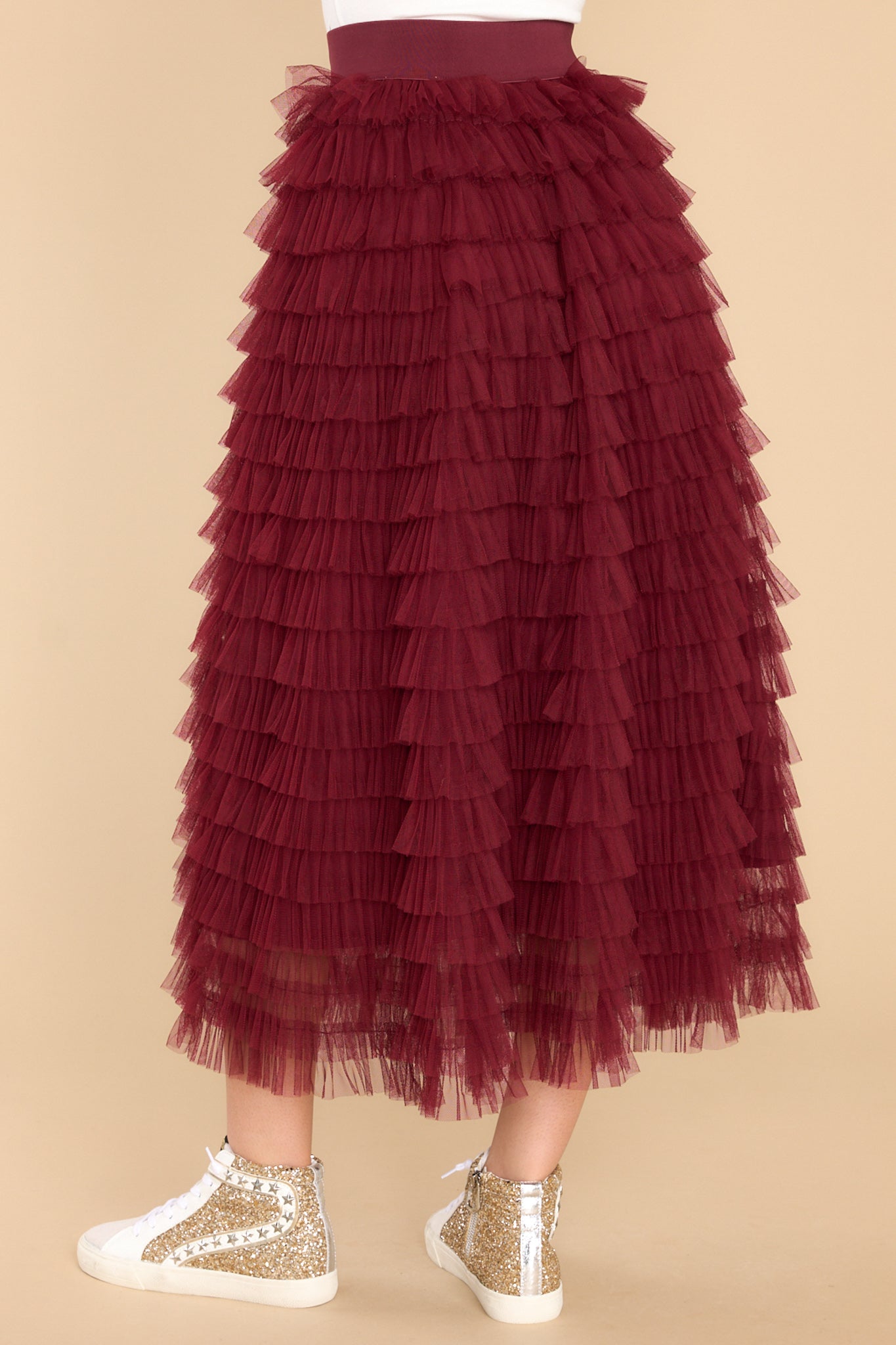 4 Good Luck Charm Burgundy Skirt at reddress.com
