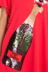2 Red & Black Popping Champagne Tee Dress at reddress.com