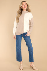 3 You Wouldn't Get It Ivory Two Toned Sweater at reddress.com