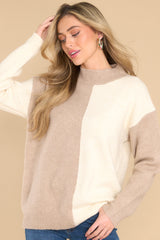 5 You Wouldn't Get It Ivory Two Toned Sweater at reddress.com