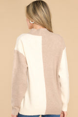 6 You Wouldn't Get It Ivory Two Toned Sweater at reddress.com