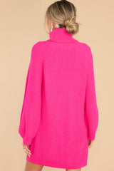 On My Way Up Hot Pink Sweater Dress