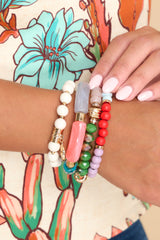 1 Time To Fall In Love White Multi Bracelet Set at reddress.com