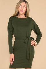 All Fall Long Pine Green Sweater Dress