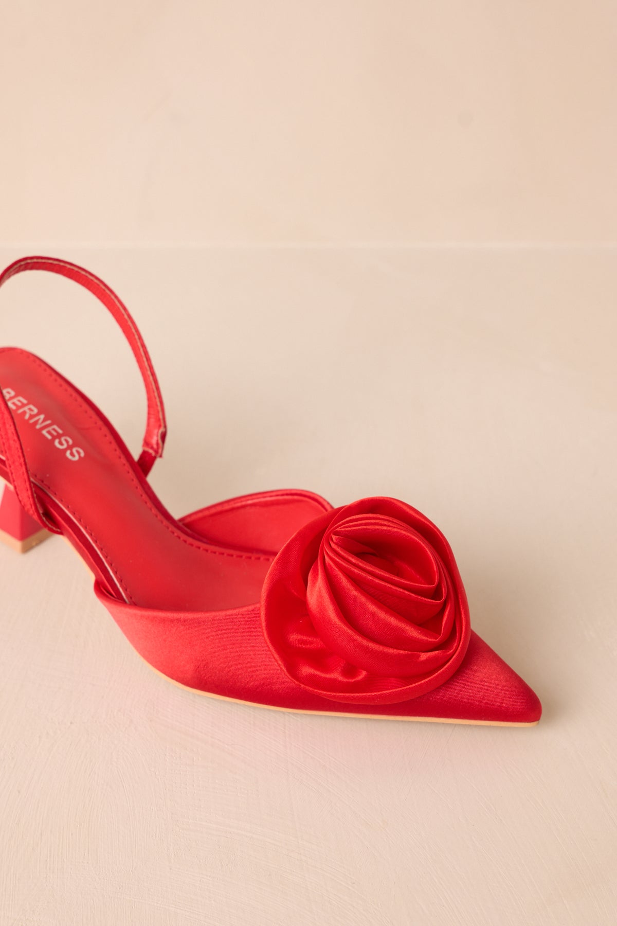 Red Slingback Kitten Heels - All Shoes | Red Dress