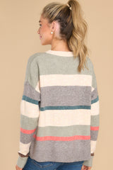 7 Need More Time Sage Stripe Sweater at reddress.com