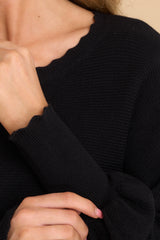 2 Cleo Black Rib Knit Sweater at reddress.com