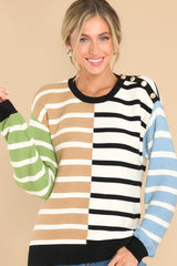 4 Everything You Wanted Ivory Multi Stripe Top at reddress.com