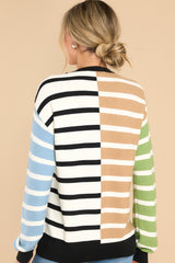 6 Everything You Wanted Ivory Multi Stripe Top at reddress.com