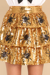 1 Webbed Wonder Gold Multi Print Skirt at reddress.com
