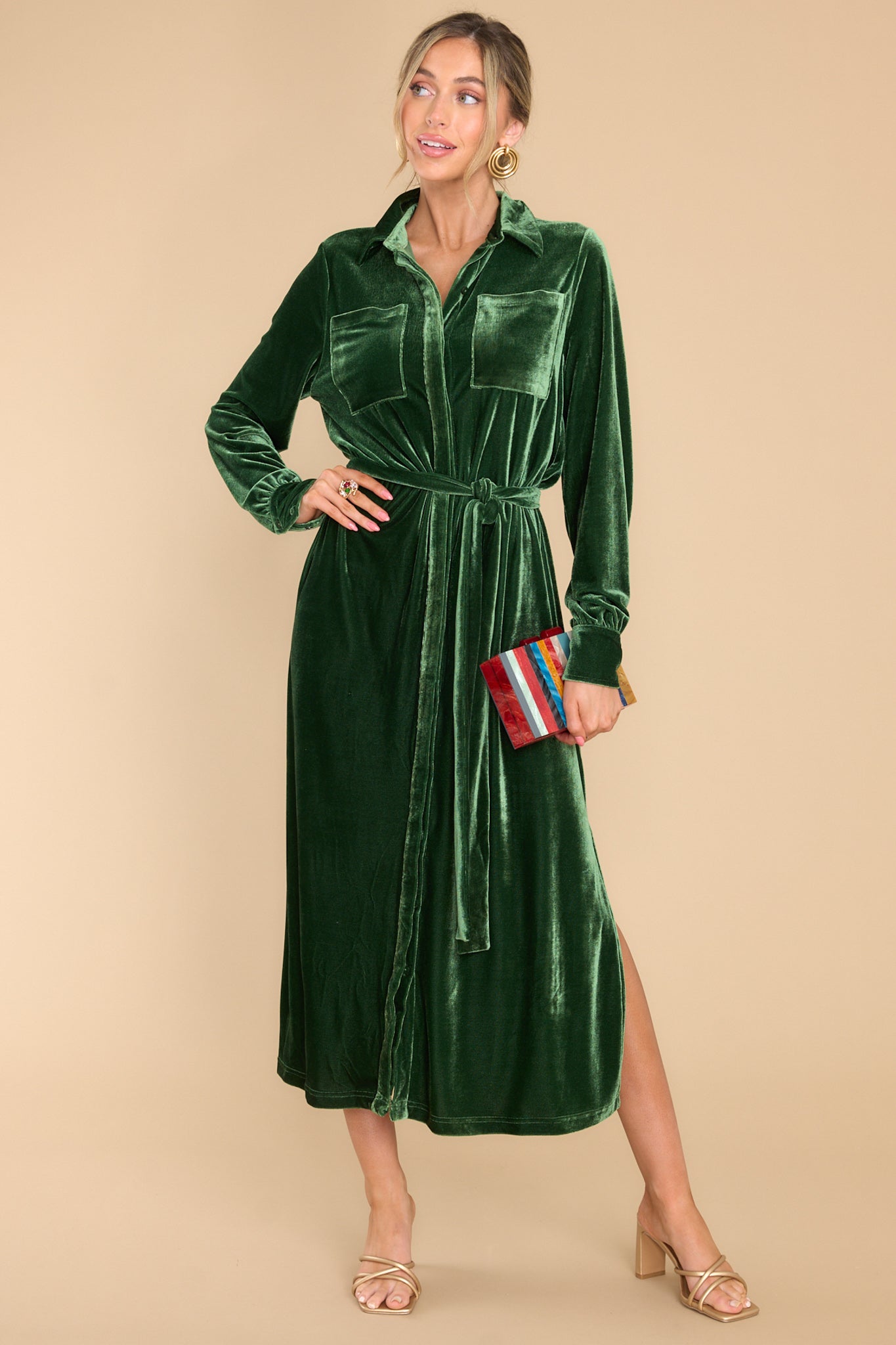 Just Watch Emerald Green Midi Dress