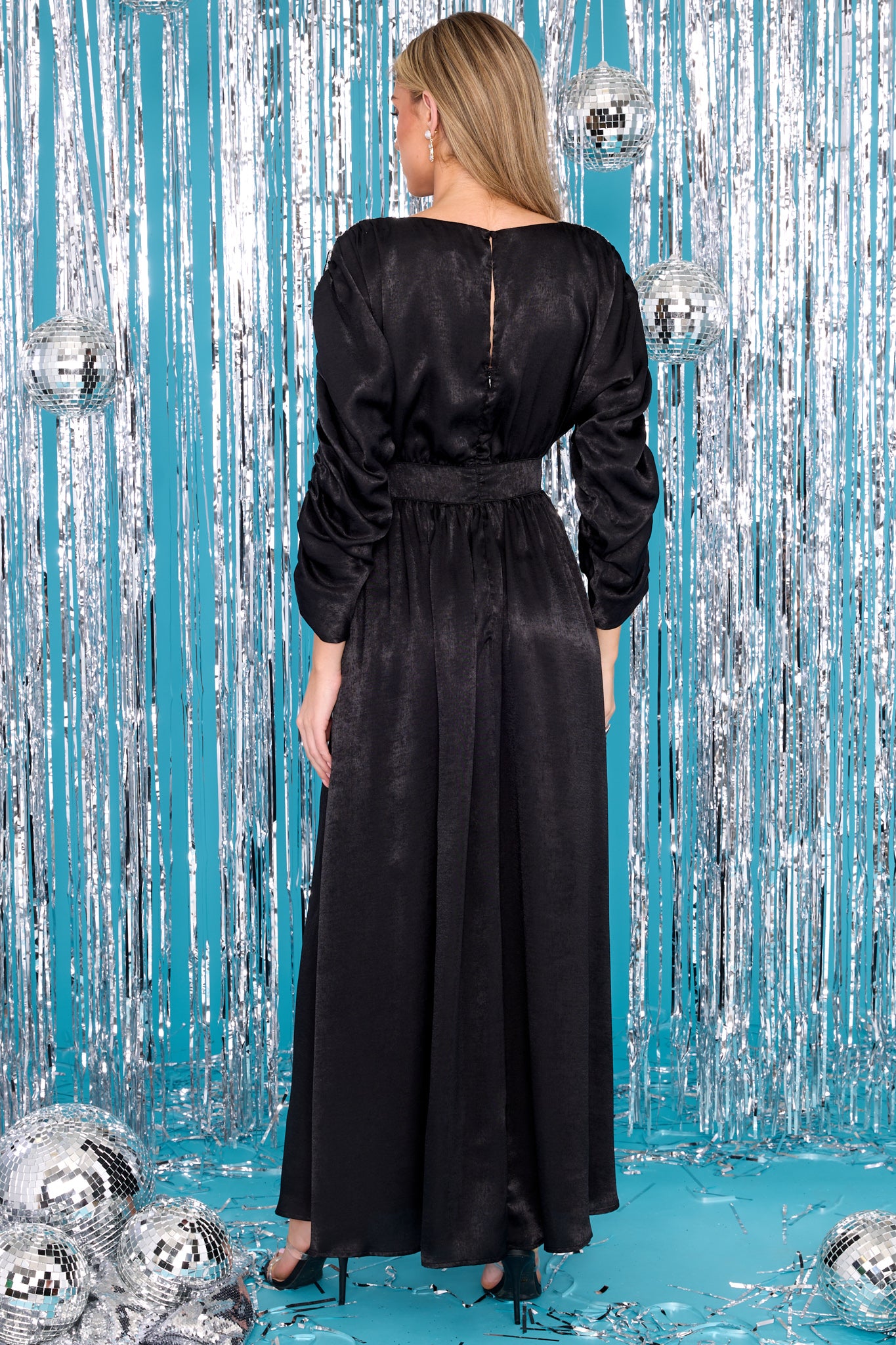 Black Rhinestone Strapless Maxi Dress | Womens | Large (Available in M) | 100% Polyester | Lulus