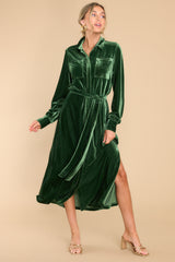 Just Watch Emerald Green Midi Dress
