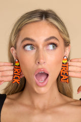 Candy Corn Black Multi Beaded Earrings