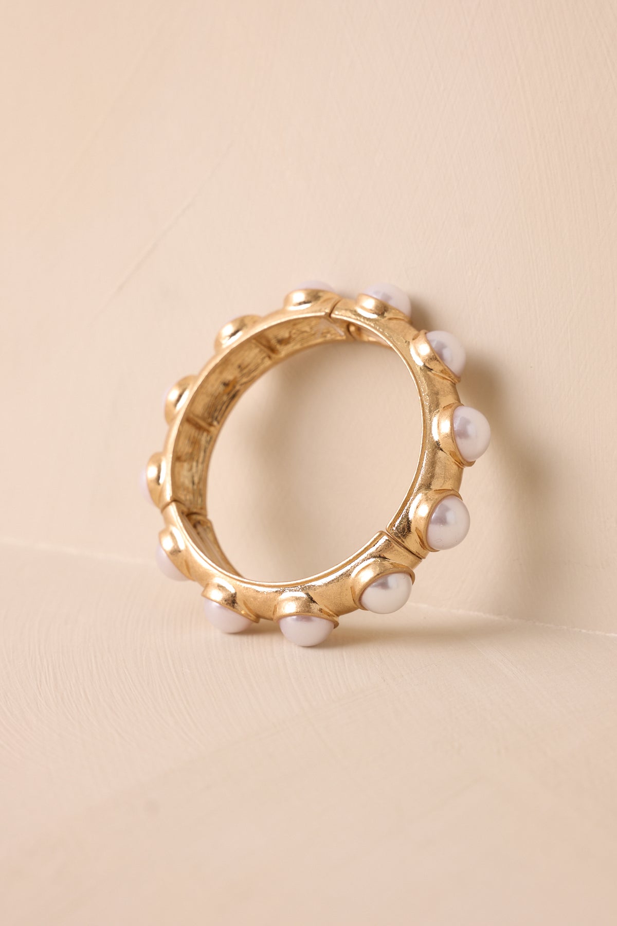 Gold & Ivory Pearl Bracelet - All Jewelry | Red Dress
