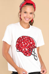 4 Red & Black Flower Helmet Tee at reddress.com