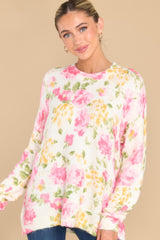 Front view of this sweater that features a crew neckline.
