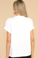 6 Perfect Shine White Bedazzled Top at reddress.com