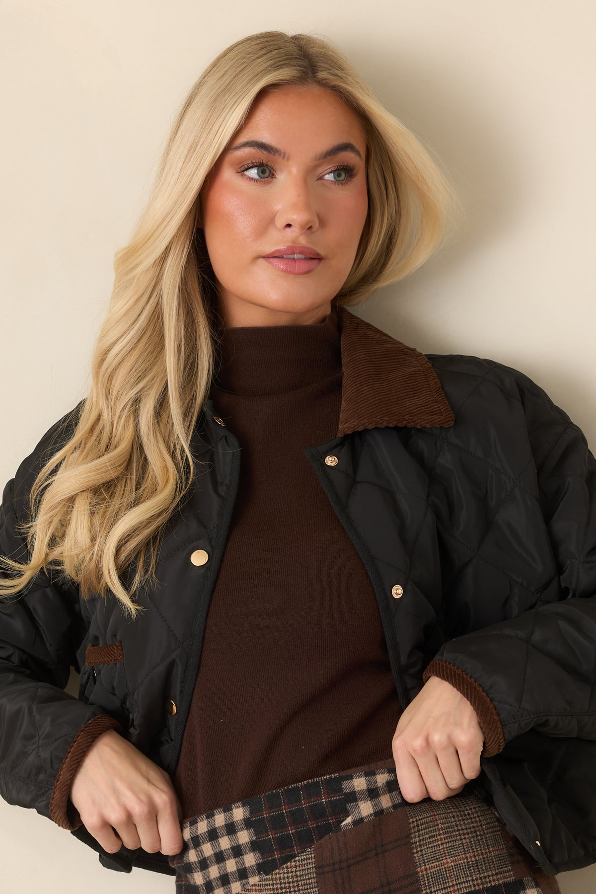Astrid Black Whiskey Quilted Jacket