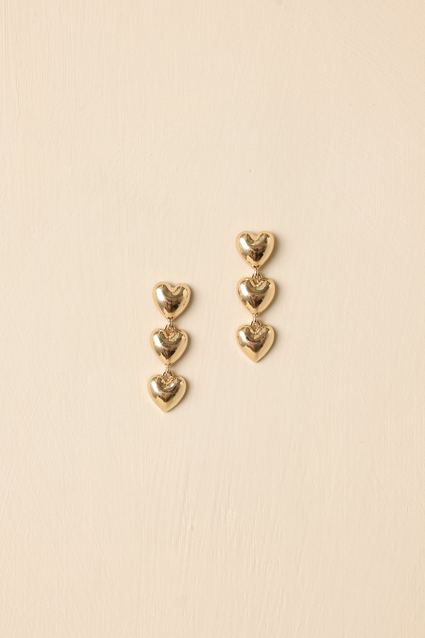 All the Love Gold Tiered Heart Drop Earrings